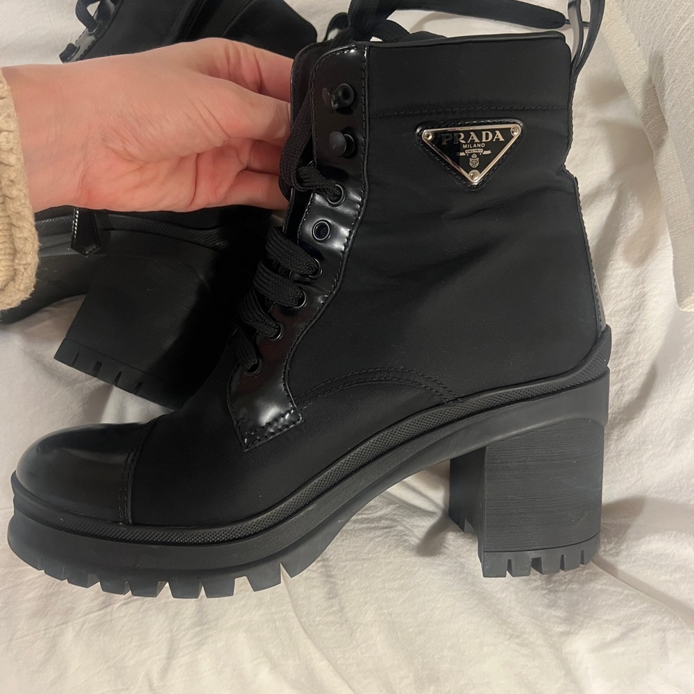 Prada Re-Nylon and Leather Booties